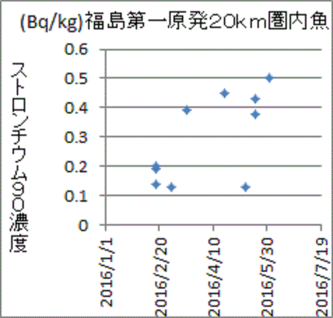 上昇傾向にも見える今年の福島産魚のストロンチウム９０