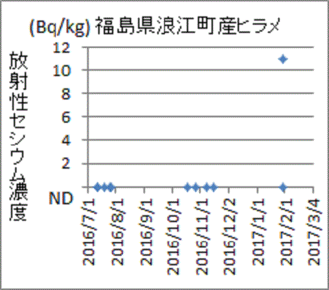 突然に見つかった福島県浪江町産ヒラメのセシウム