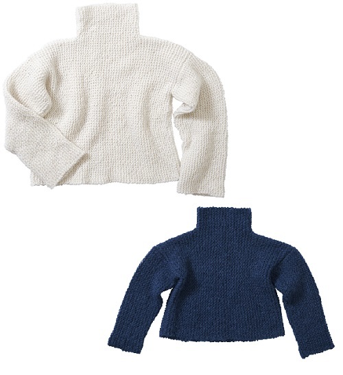 無料編み図 ゆったりシルエット アルパカコットンのざっくりセーター