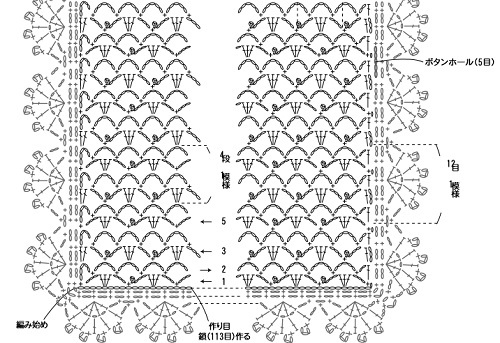 1669zakkaエルフィココアロマ糸替えショール編み図