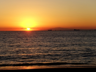 保田海岸の夕日