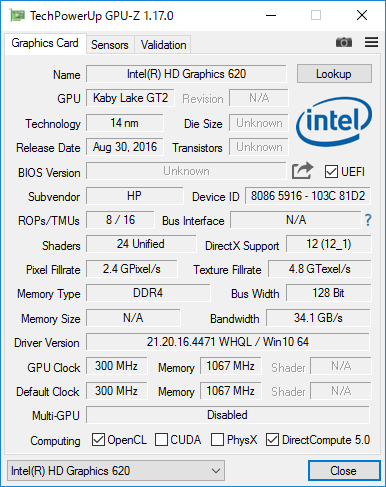 Core i5-7200U_Intel HD 620_GPU-Z_01a