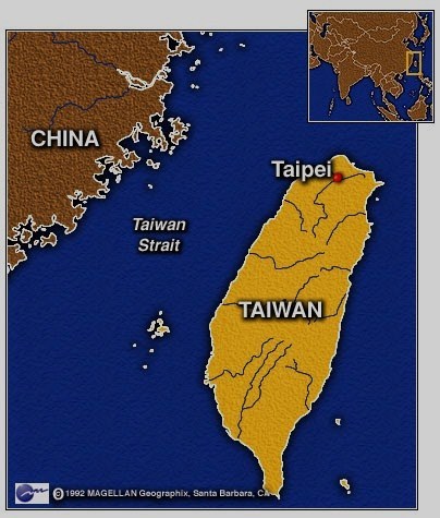 台湾地図　taiwan-china-map