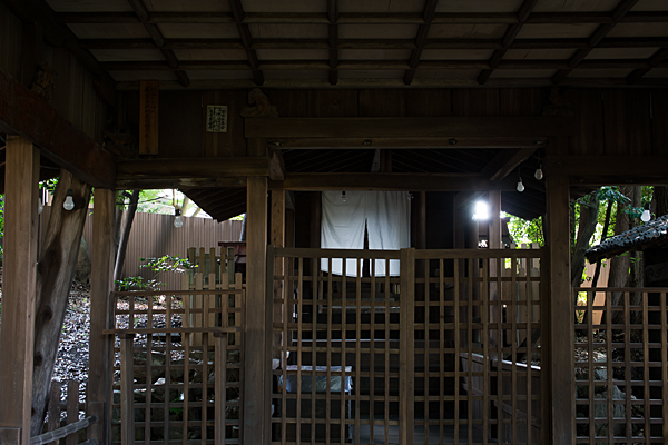 須佐之男神社拝殿から本殿を見る